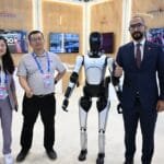A multi-talented robot catches the eye at the state pavilion at the Digital Trade Fair in China