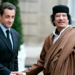 Sarkozy and Muammar Gaddafi