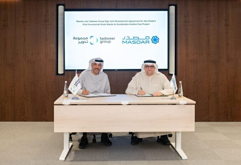 Masdar and a recycling group cooperate to develop the first commercial project to convert waste into sustainable aviation fuel