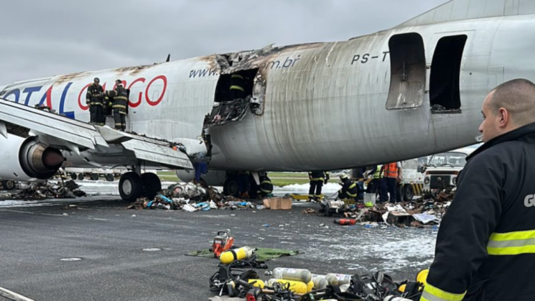 Fire in the sky before takeoff... Urgent evacuation of 180 passengers after a plane catches fire in Brazil