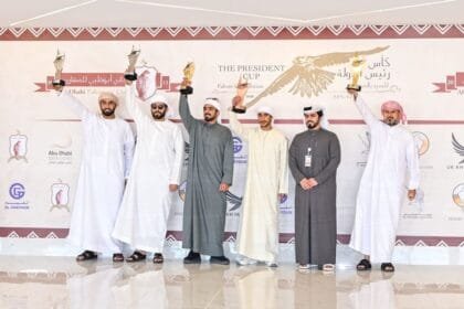 UAE President's Falconry Cup.. "Harbash" and "62" lead the competitions